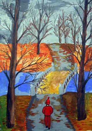 Прощание с осенью рисование