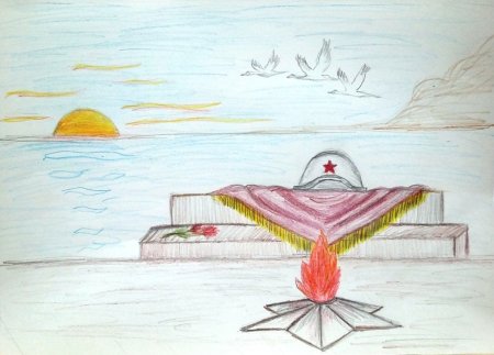 Журавли война рисунок