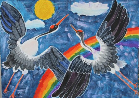 Журавль птица мира