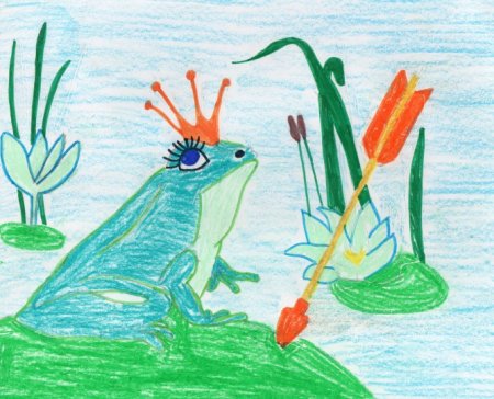 Рисунок иллюстрация к сказке Царевна лягушка