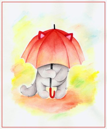 Под зонтиком рисование