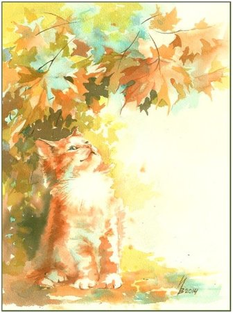 Осенние рисунки акварелью