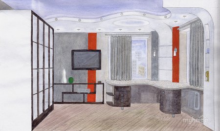 Эскиз интерьера жилого помещения
