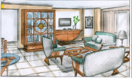 По технологии эскиз интерьера