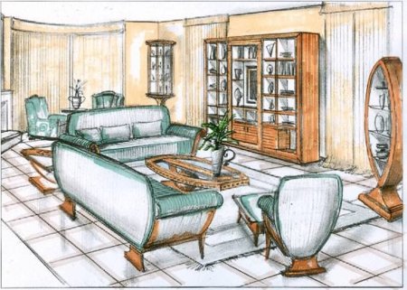 Нарисованные комнаты в разных стилях