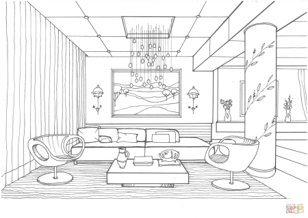 Раскраска комната