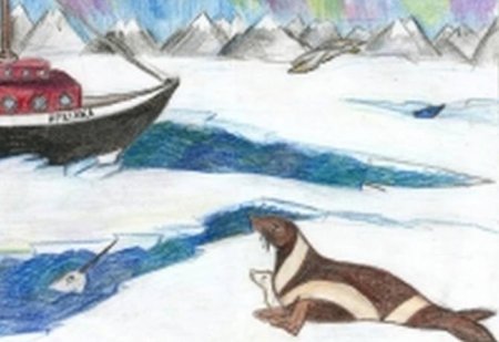 Детские рисунки на тему Арктика