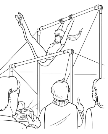 Раскраски спорт гимнастика