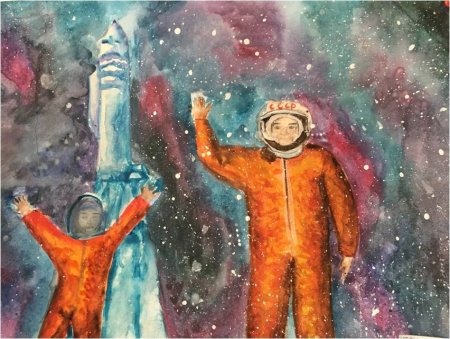 Рисунок на тему человек и космос