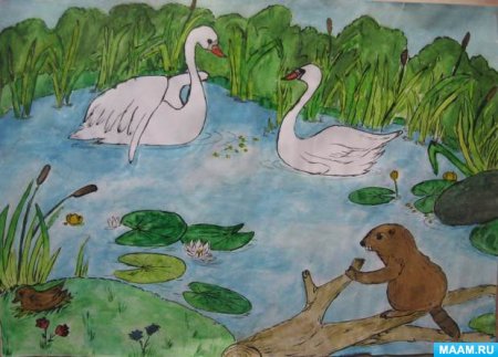 Рисунок на тему водоемы