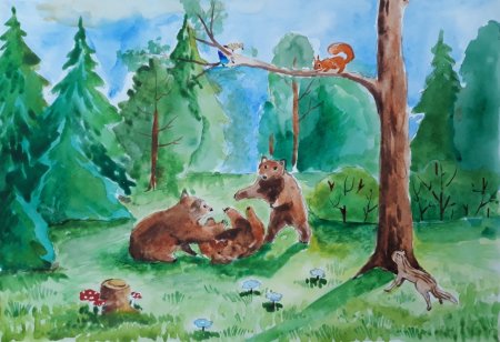 Лес рисунок