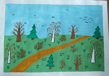 Рисование природа родного края в подготовительной группе