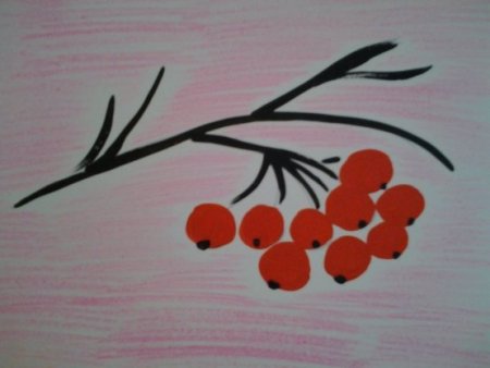 Ветка рябины» (рисование с натуры) (т.с.Комарова, стр.40)