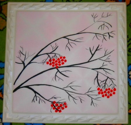 Ветка рябины рисование в подготовительной группе