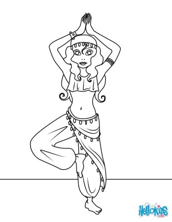 Раскраска восточные танцы