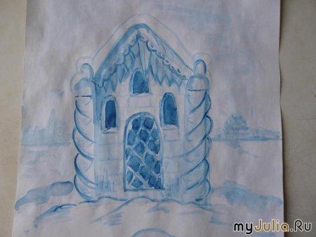 Рисование домик Снегурочки