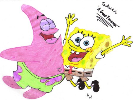 Губка Боб и Патрик для печати цветной