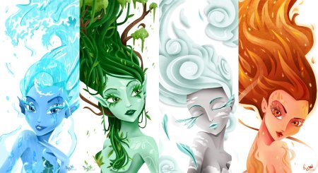 Стихии в виде девушек