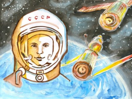 Рисунок ко Дню космонавтики