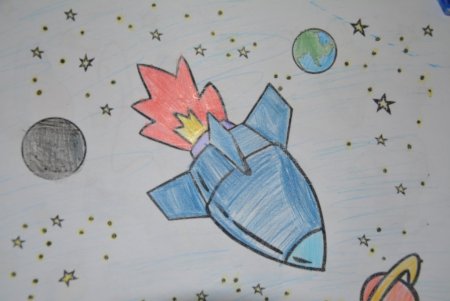 Детские рисунки на тему космос