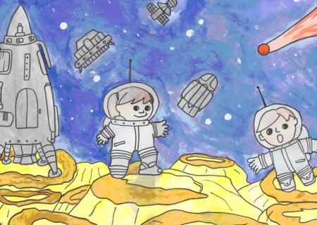 Рисунок на тему космонавтики