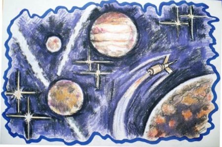 Первый полет в космос рисунок