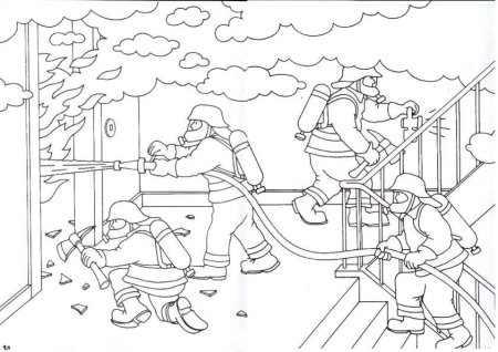 Профессия пожарный раскраски для детей