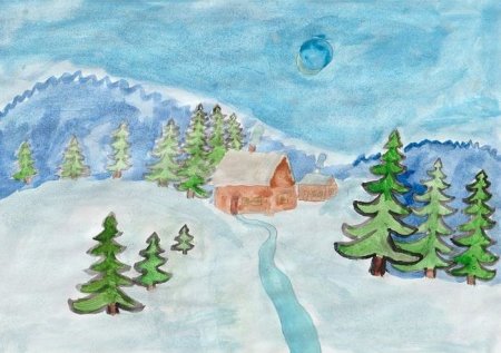 Рисунок зима 4 класс