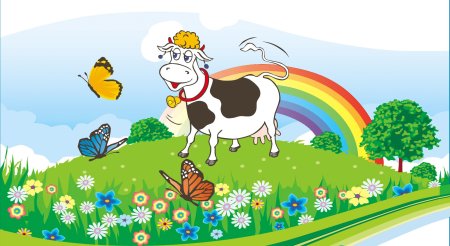 Мультяшные коровы с молоком