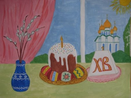 Рисунок на тему светлая Пасха