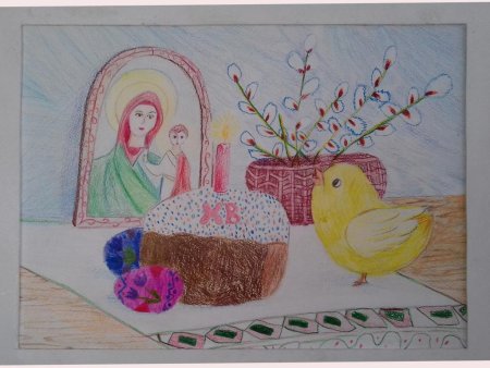 Рисунок на тему Пасха