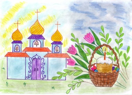 Пасхальная композиция рисунок