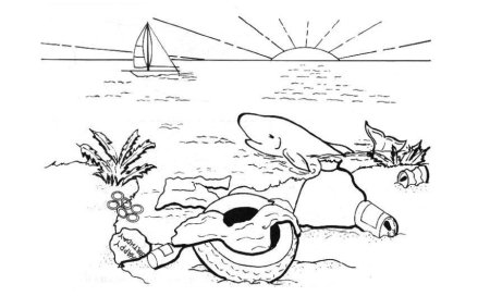 Загрязнение воды раскраска