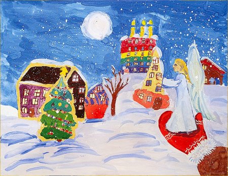 Рисунок на тему Рождество