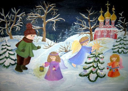 Рождество детские рисунки