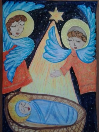 Рисунок на тему Рождество