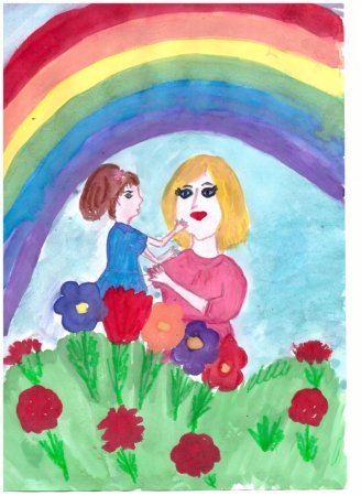 Рисунок мамы красками