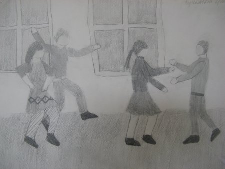 Сюжетная композиция карандашом