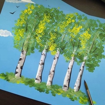 Осеннее дерево ушными палочками