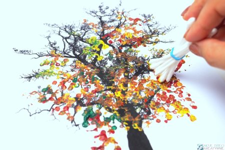 Рисование Березки ватными палочками