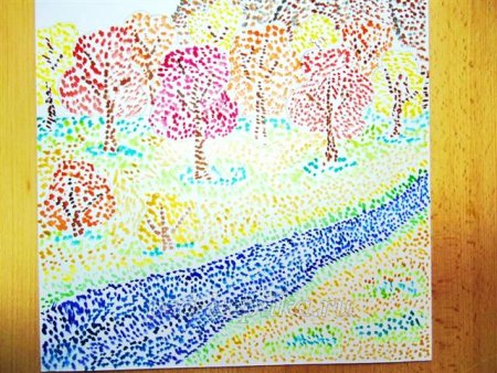 Рисование ватными палочками в детском саду