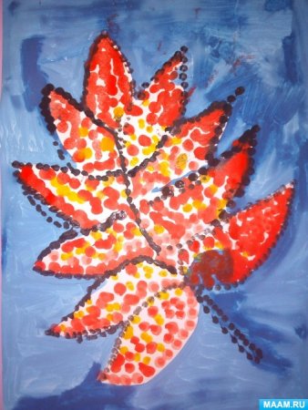 Рисование ватными палочками в средней группе