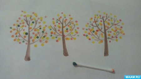 Рисование для детей 3-4 на тему осень красками в детском саду
