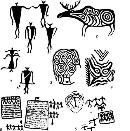 Петроглифы горный Алтай стилизованные