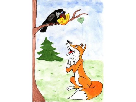 Рисунок на тему ворона и лиса (47 фото)