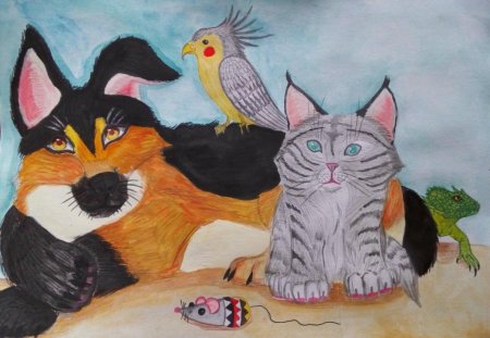 Рисование домашние питомцы