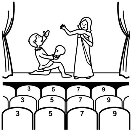 Дети в театре раскраска для детей