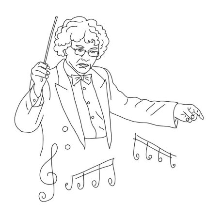 Дирижер раскраска для детей