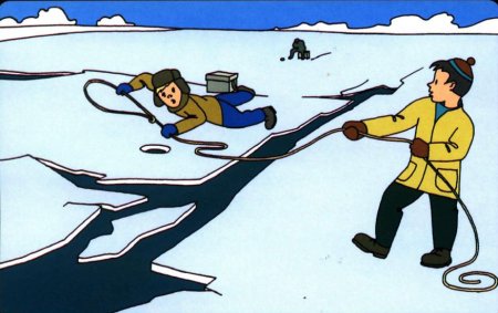 Безопасность на льду рисунок