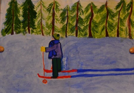 Рисование зимняя прогулка